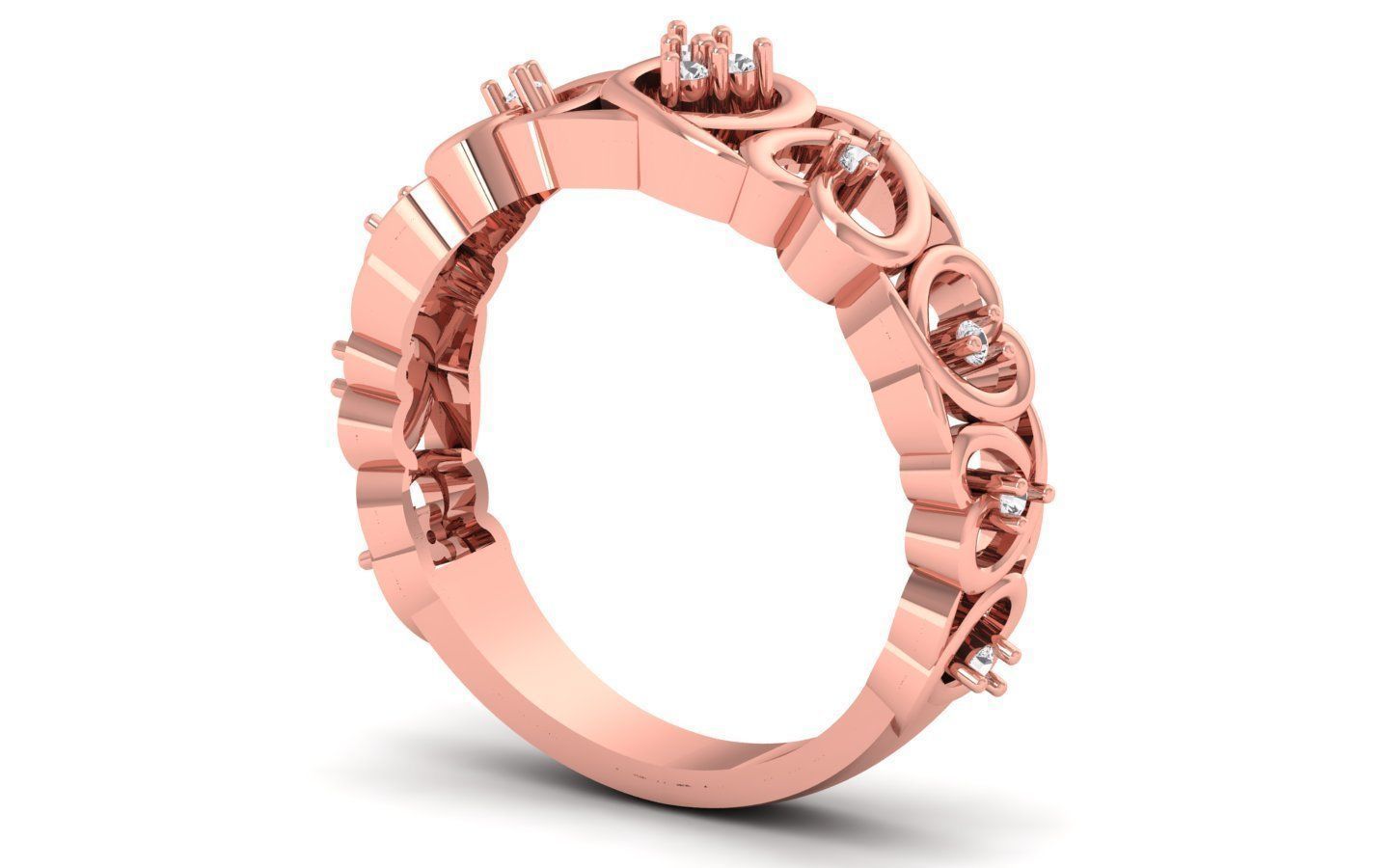 Engagement Wedding Solitaire Heart Ring 3D print model_2