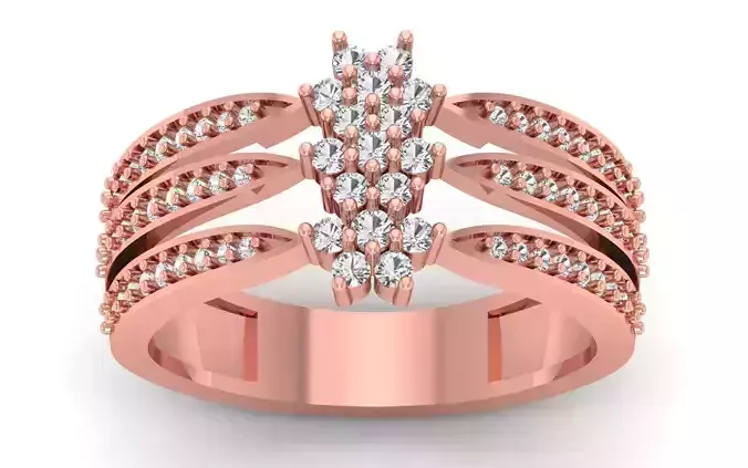 Engagement Wedding Solitaire Three Band Ring