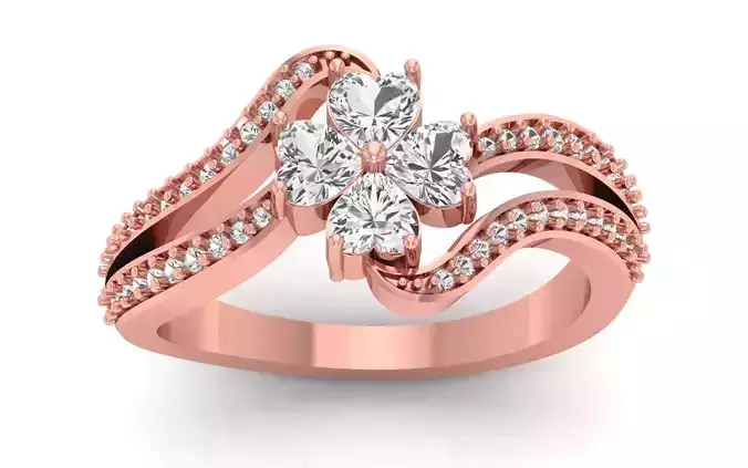 Wedding Solitaire Heart Ring