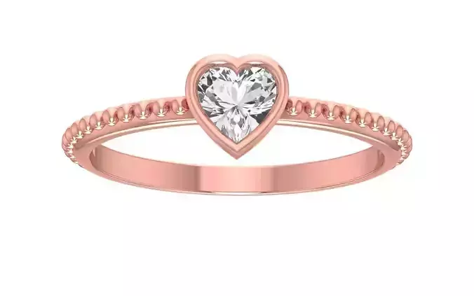 Engagement Solitaire Heart Ring 3D print model