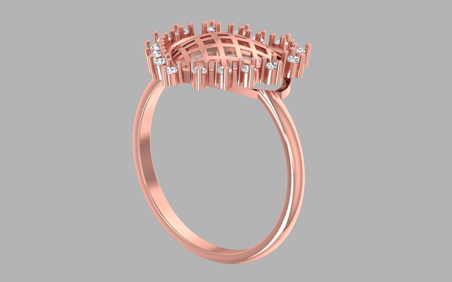 Engagement Wedding Solitaire Heart Ring 3D print model_1