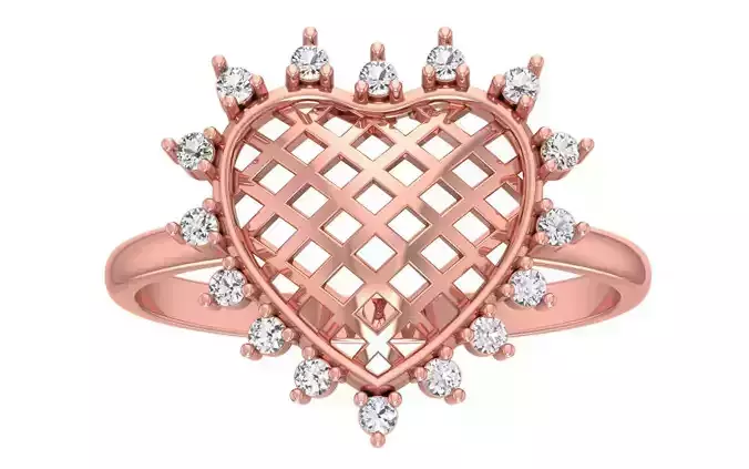 Engagement Wedding Solitaire Heart Ring 3D print model
