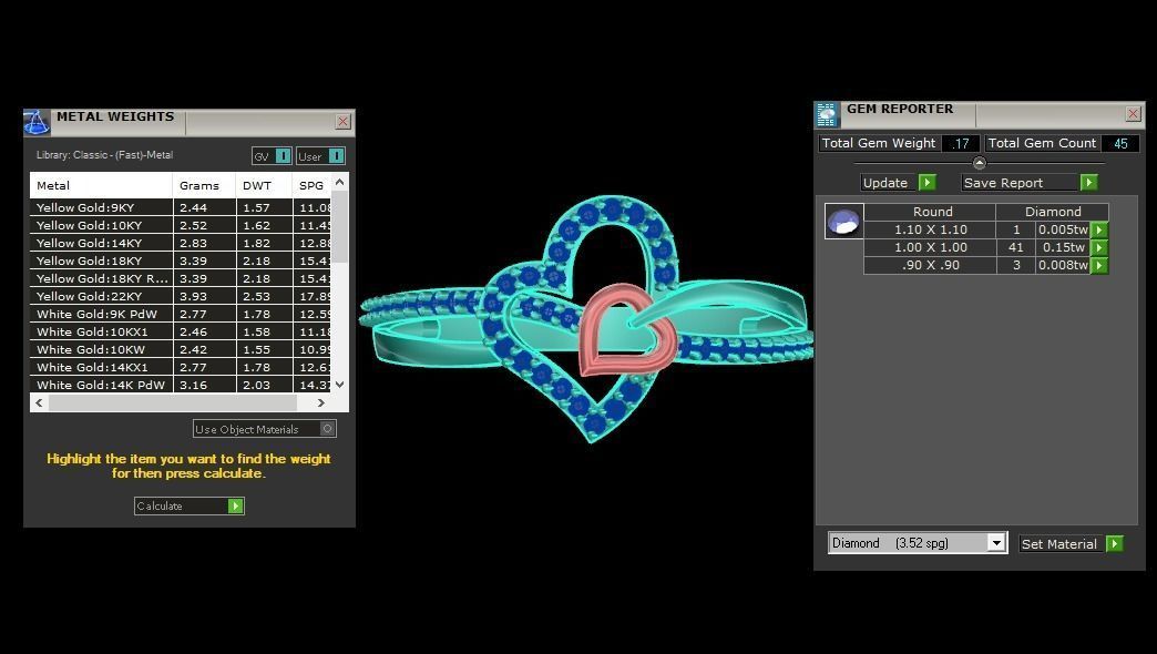 Engagement Wedding Solitaire Double Band Heart Ring 3D print model_3