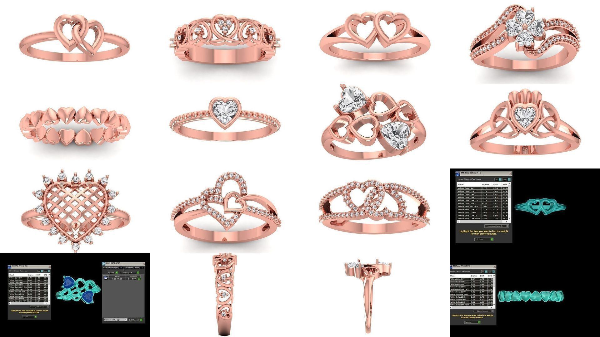 27 Engagement Wedding Solitaire Heart Rings Collection _1