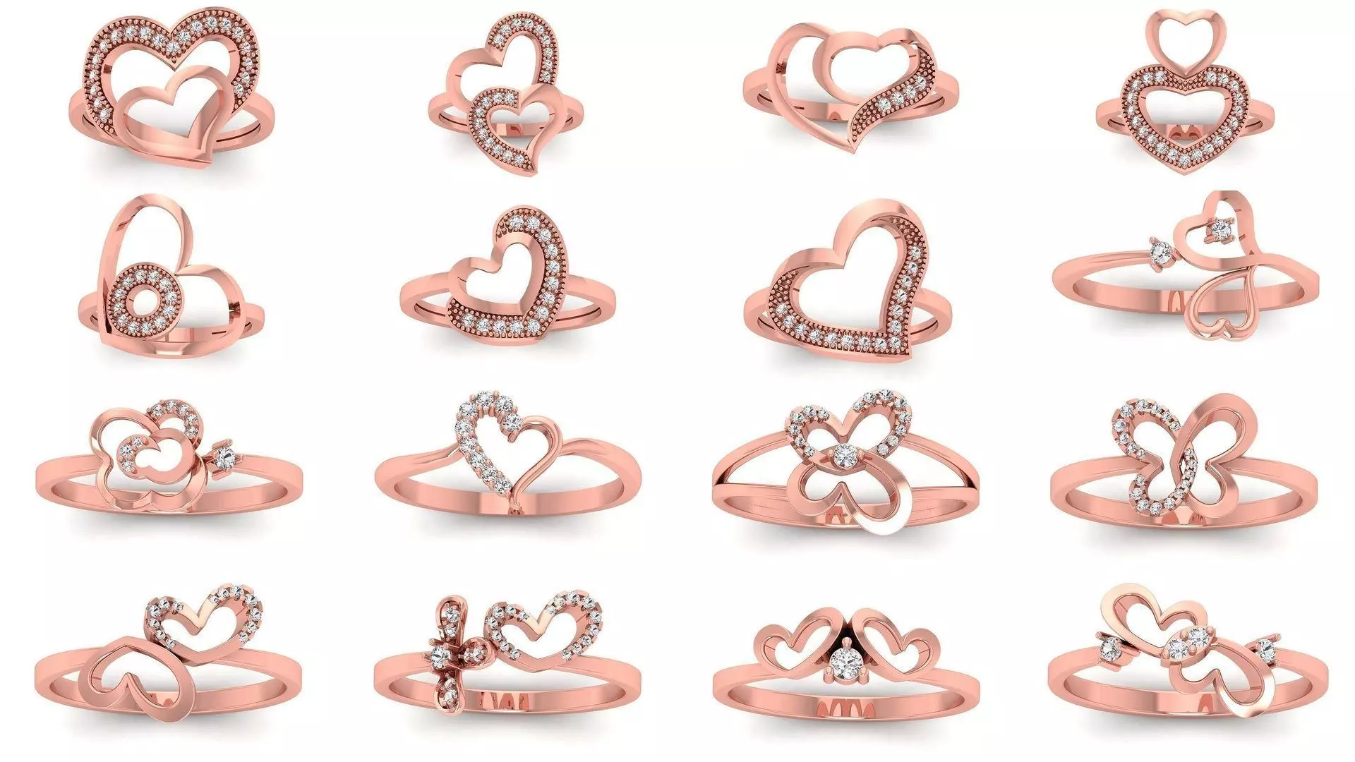 63 Engagement Wedding Solitaire Heart Rings Collection  _0
