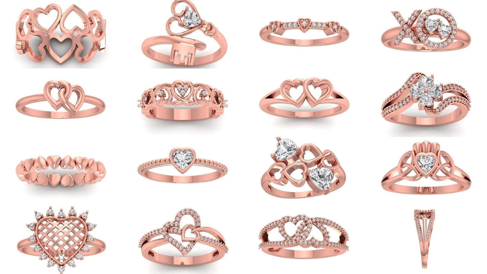 63 Engagement Wedding Solitaire Heart Rings Collection  _2