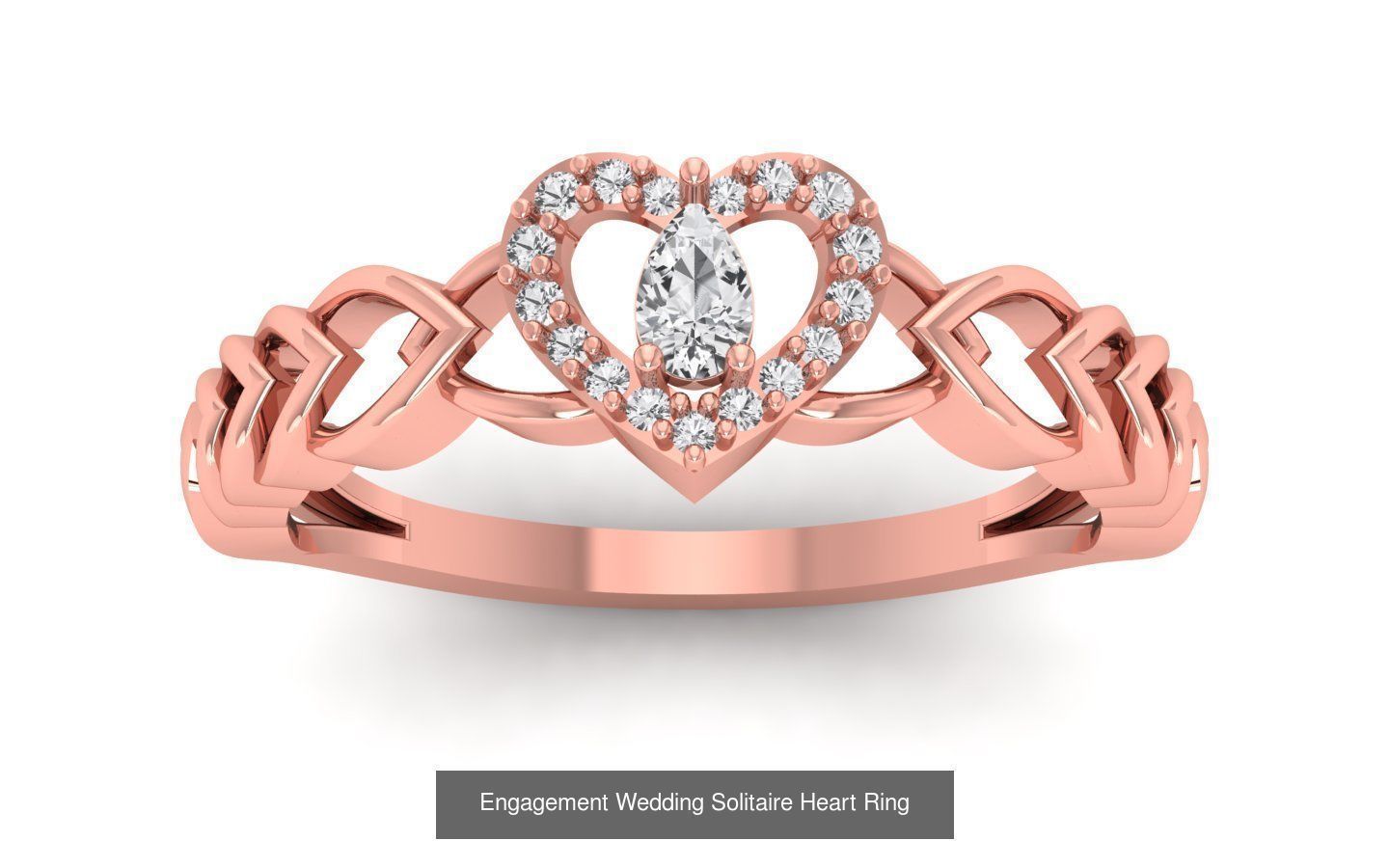 63 Engagement Wedding Solitaire Heart Rings Collection  _52