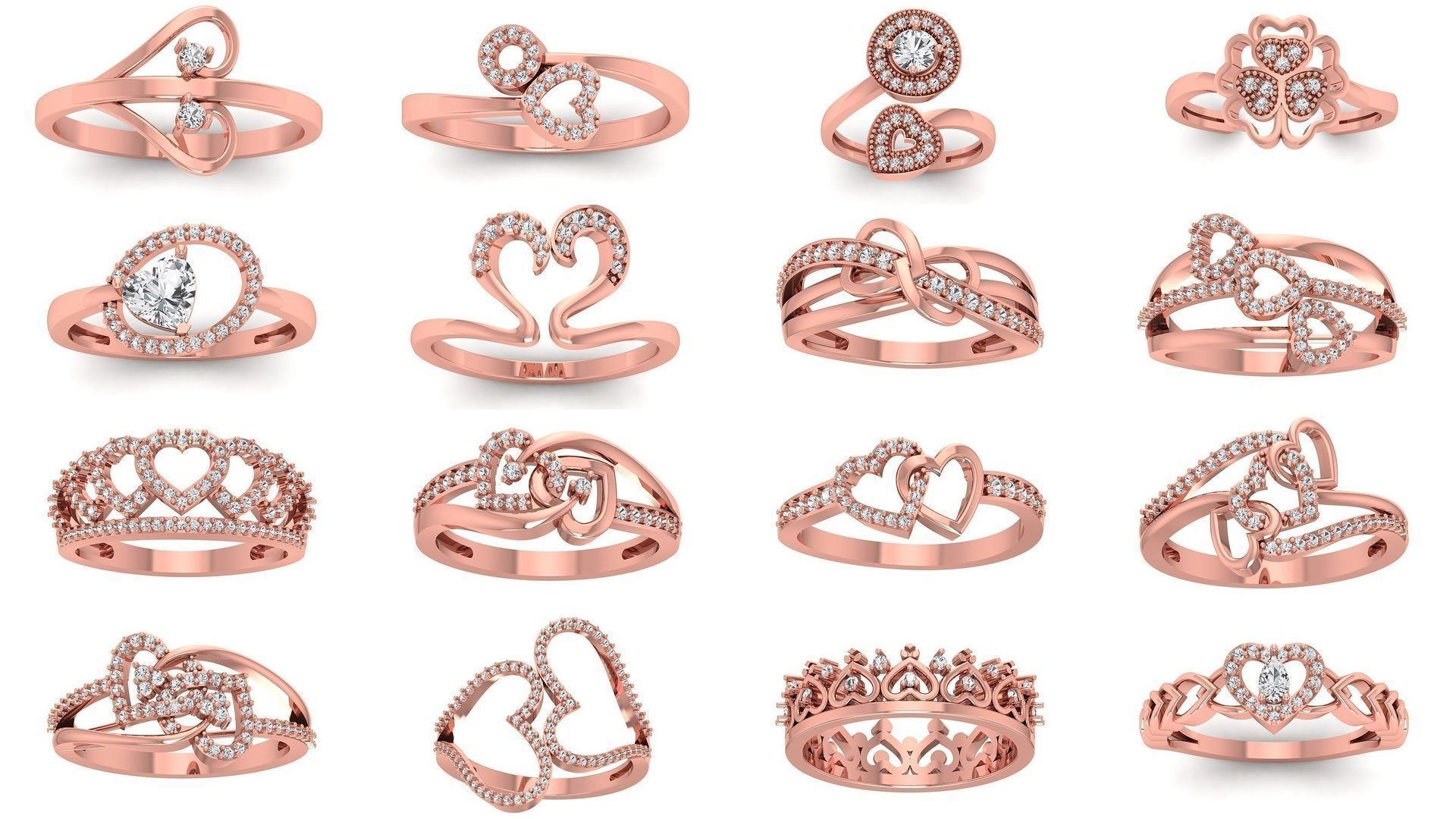 63 Engagement Wedding Solitaire Heart Rings Collection  _1