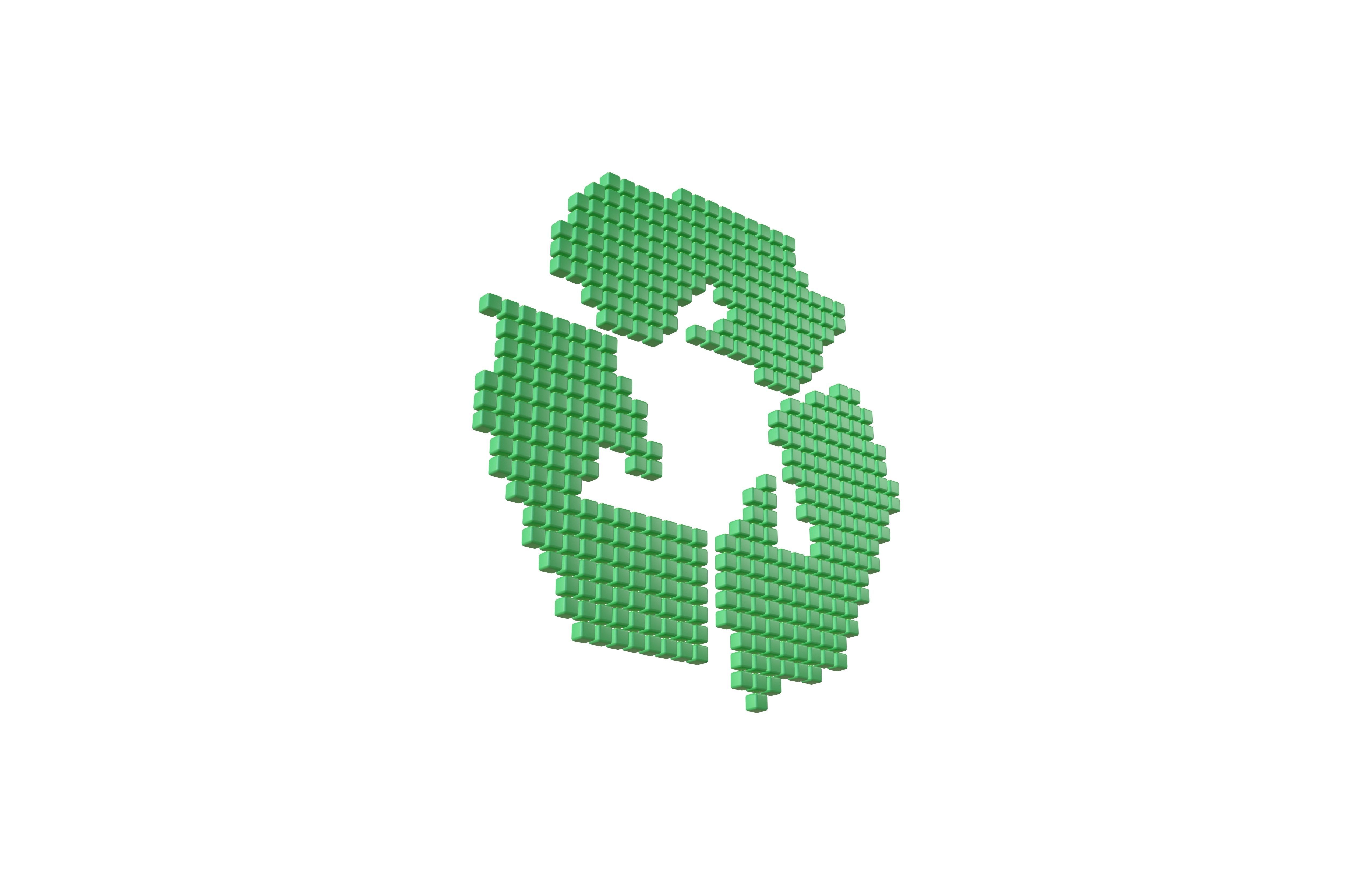 Recycle Symbols Cube Style v1 001 Low-poly 3D model_3
