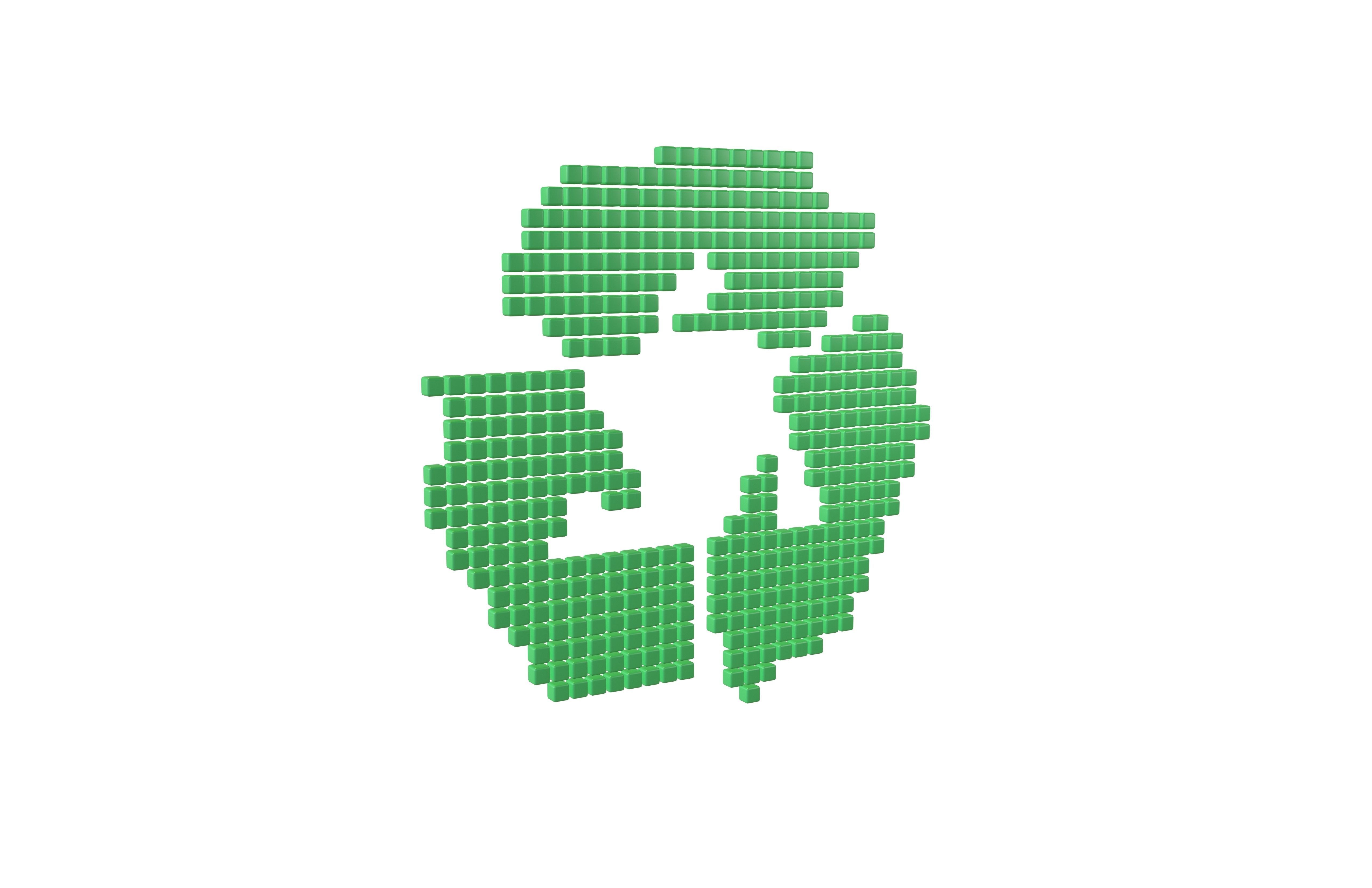 Recycle Symbols Cube Style v1 001 Low-poly 3D model_1
