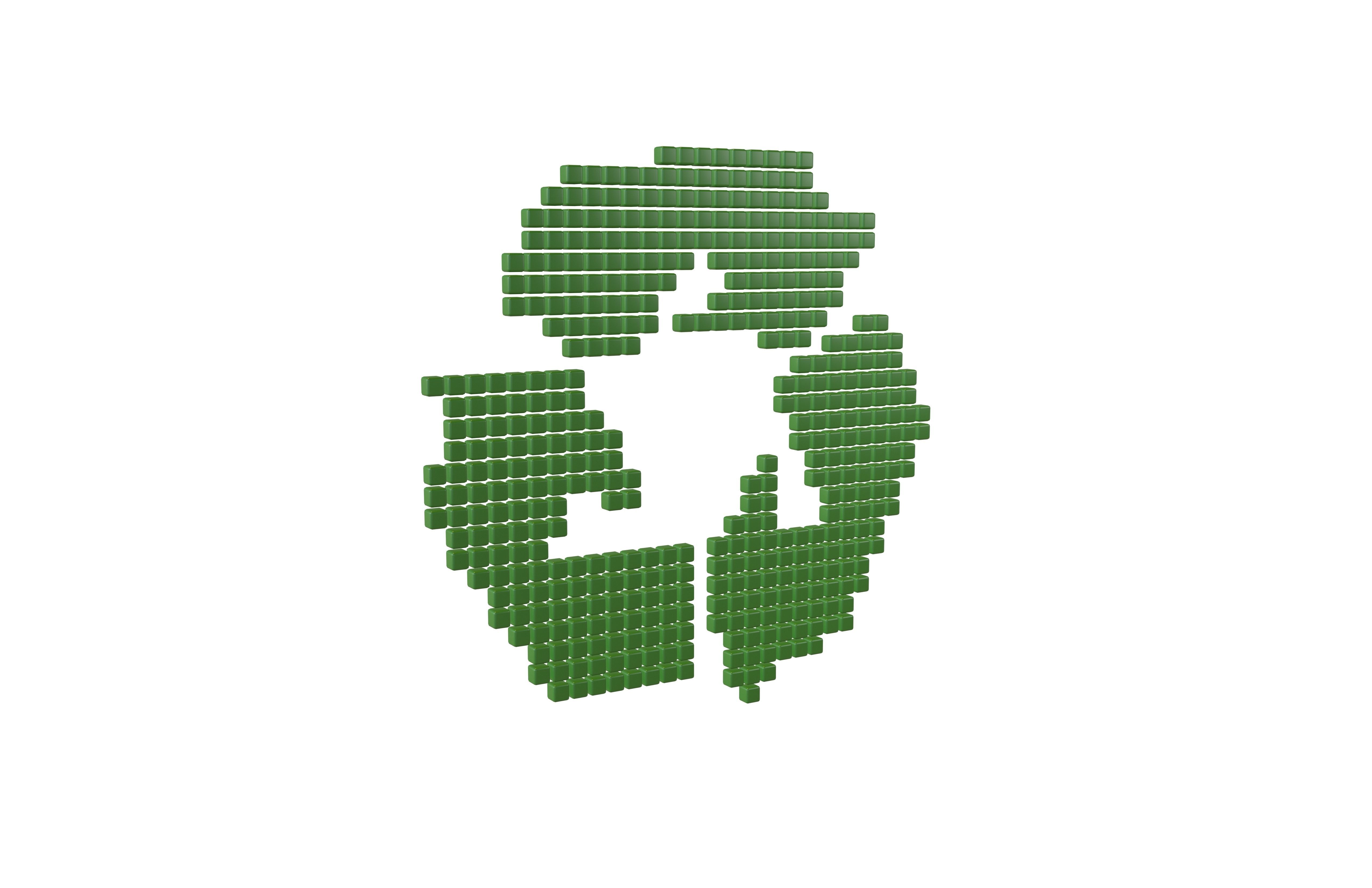 Recycle Symbols Cube Style v1 002 Low-poly 3D model_1