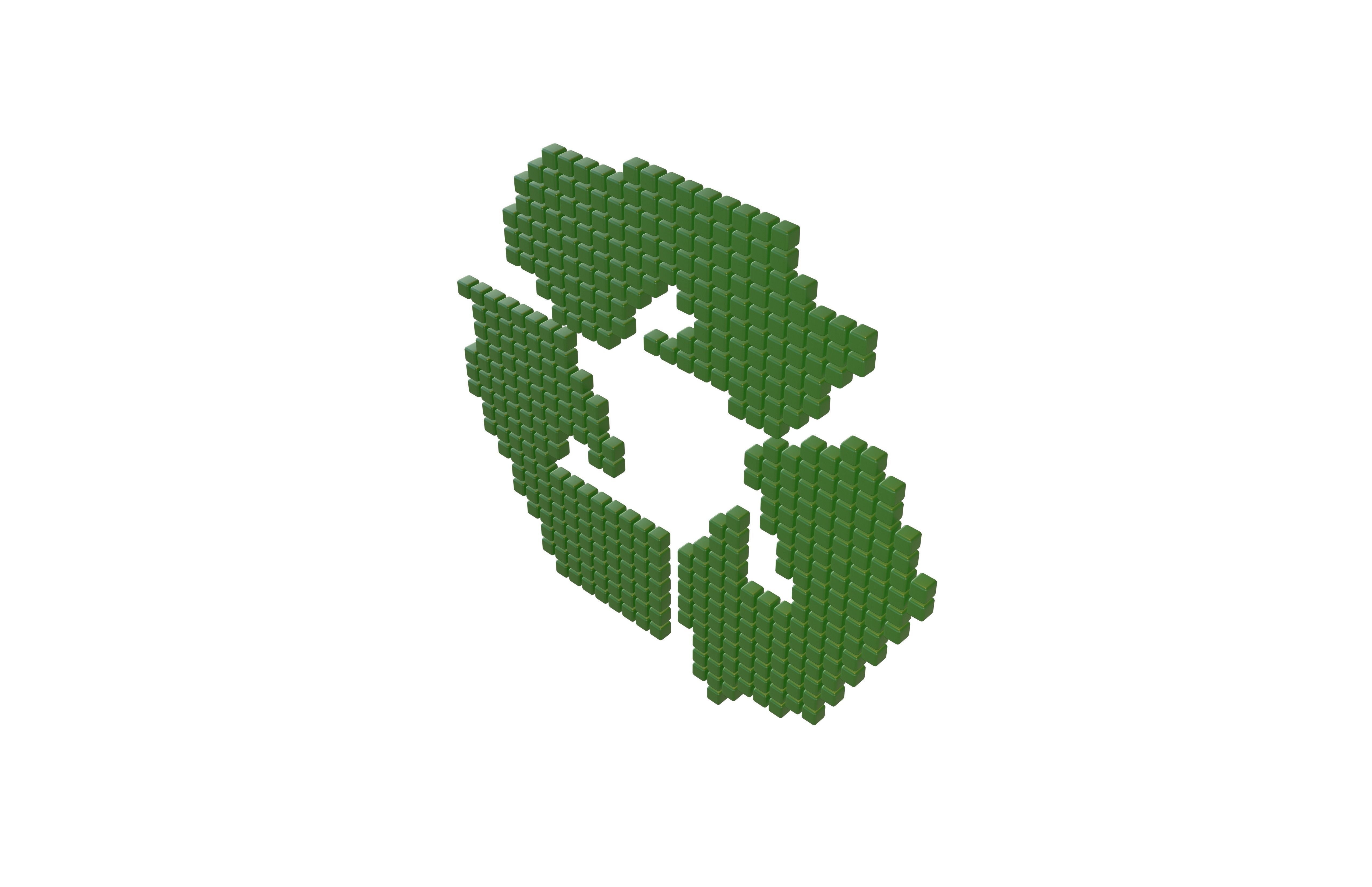 Recycle Symbols Cube Style v1 002 Low-poly 3D model_2