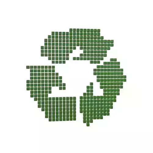 Recycle Symbols Cube Style v1 002 Low-poly 3D model