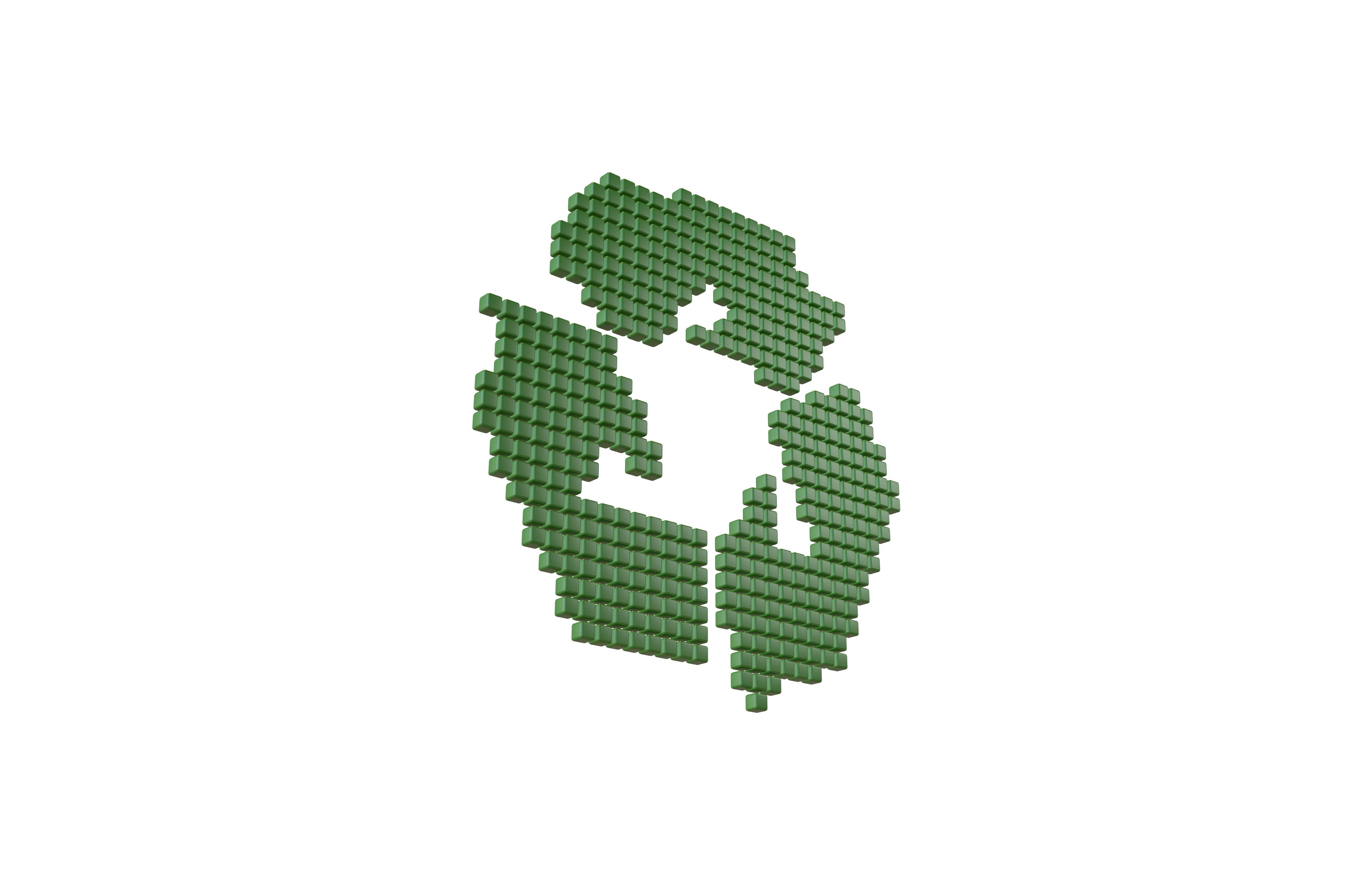 Recycle Symbols Cube Style v1 002 Low-poly 3D model_3