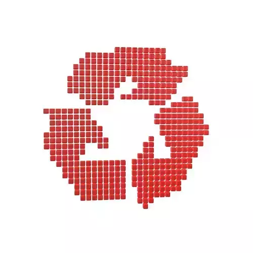 Recycle Symbols Cube Style v1 003 Low-poly 3D model