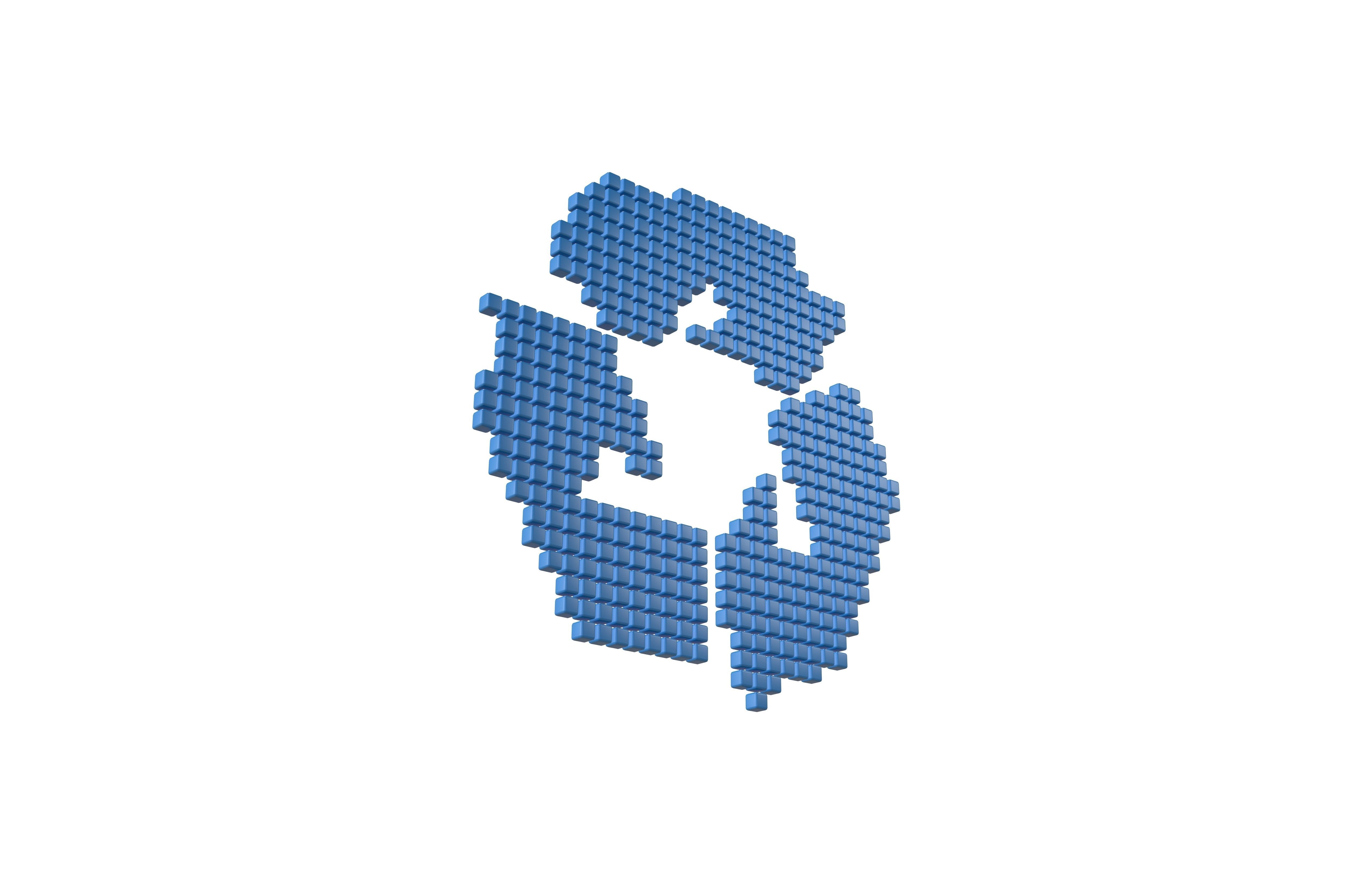 Recycle Symbols Cube Style v1 004 Low-poly 3D model_2