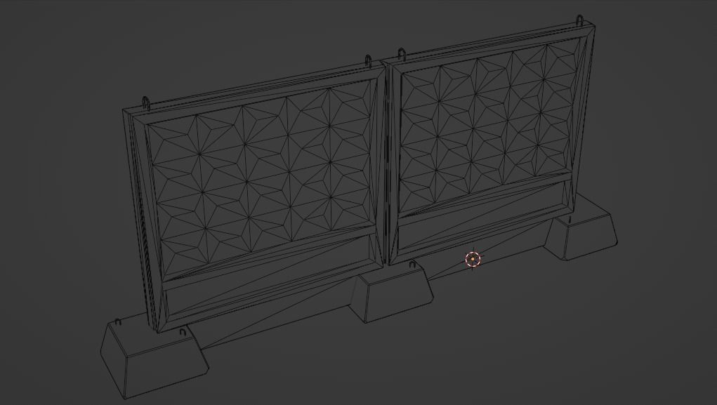 Soviet concrete fence Low-poly 3D model_2