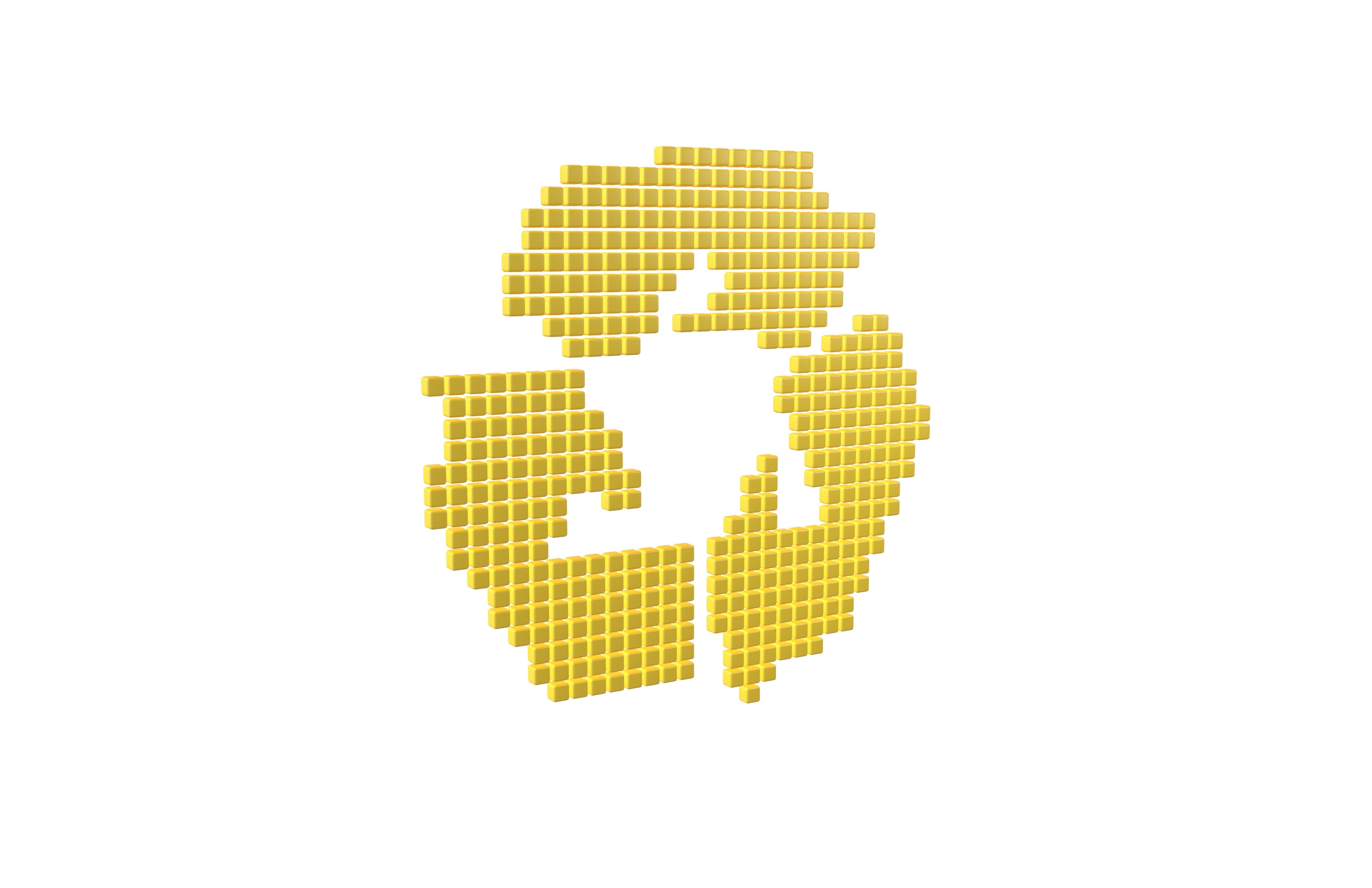 Recycle Symbols Cube Style v1 005 Low-poly 3D model_1