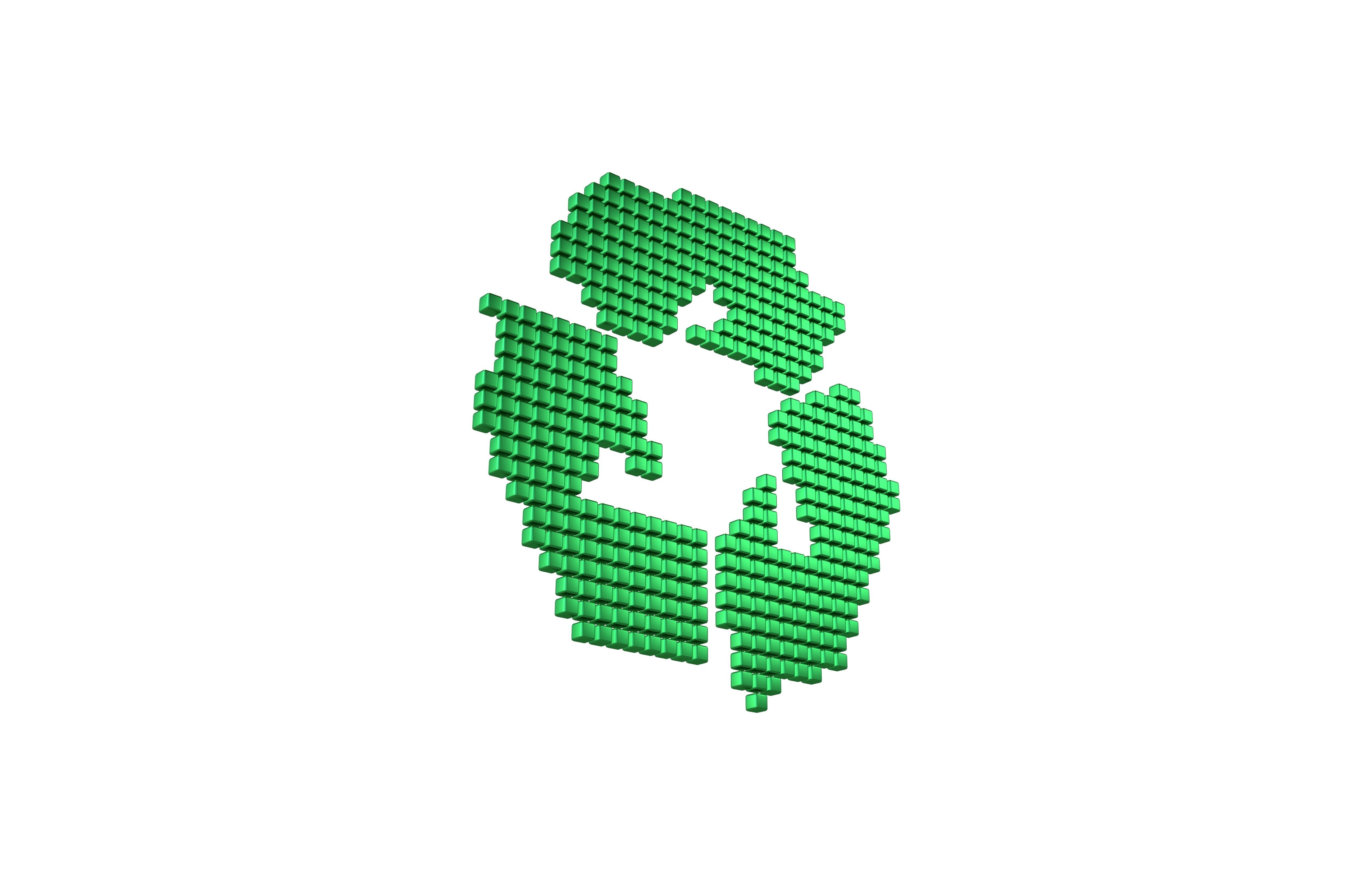 Recycle Symbols Cube Style v1 007 Low-poly 3D model_3