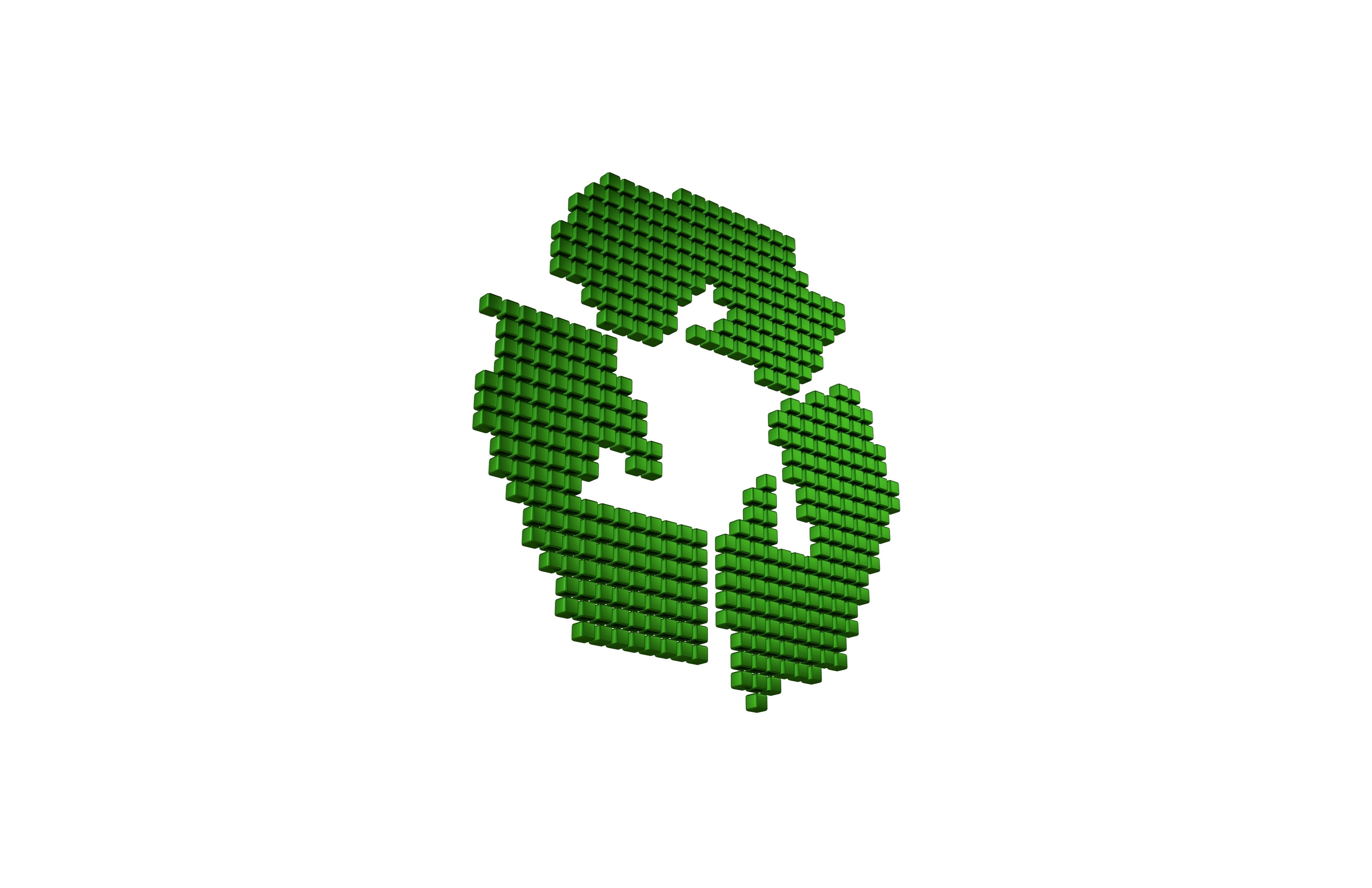 Recycle Symbols Cube Style v1 008 Low-poly 3D model_3