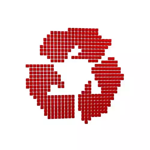 Recycle Symbols Cube Style v1 009 Low-poly 3D model