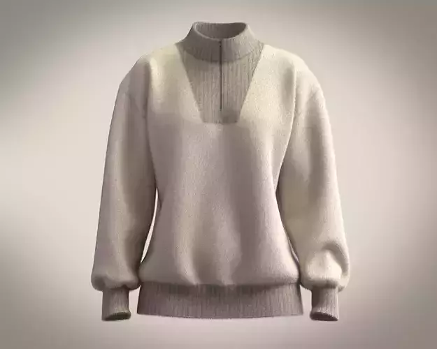 Half Zipper Funnel Neck Jumper