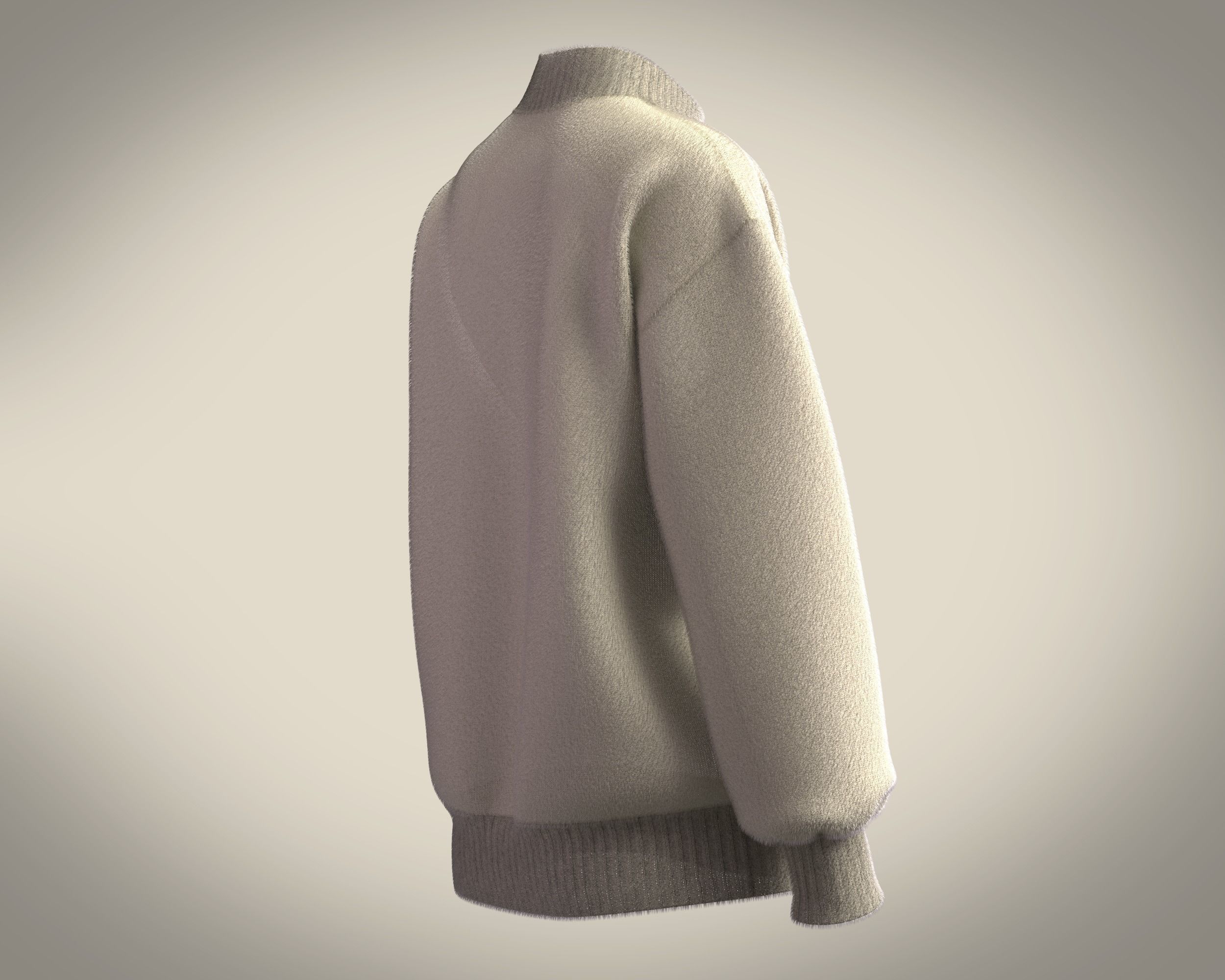 Half Zipper Funnel Neck Jumper 3D model_2