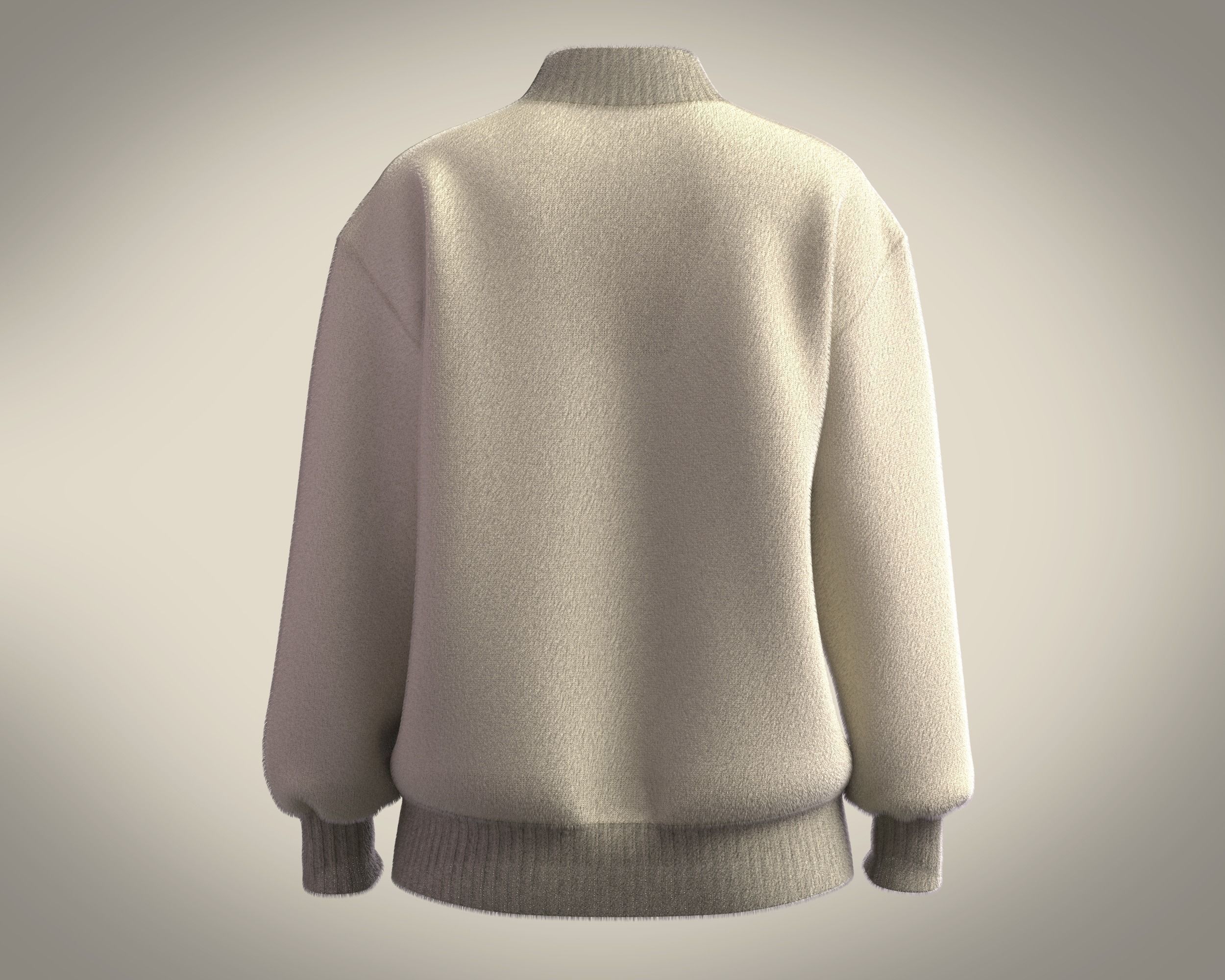 Half Zipper Funnel Neck Jumper 3D model_3