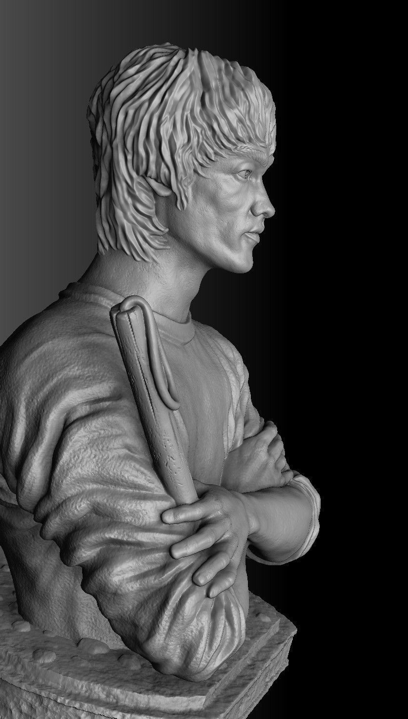 Bruce Lee Bust for 3D printing STL 3D print model_9