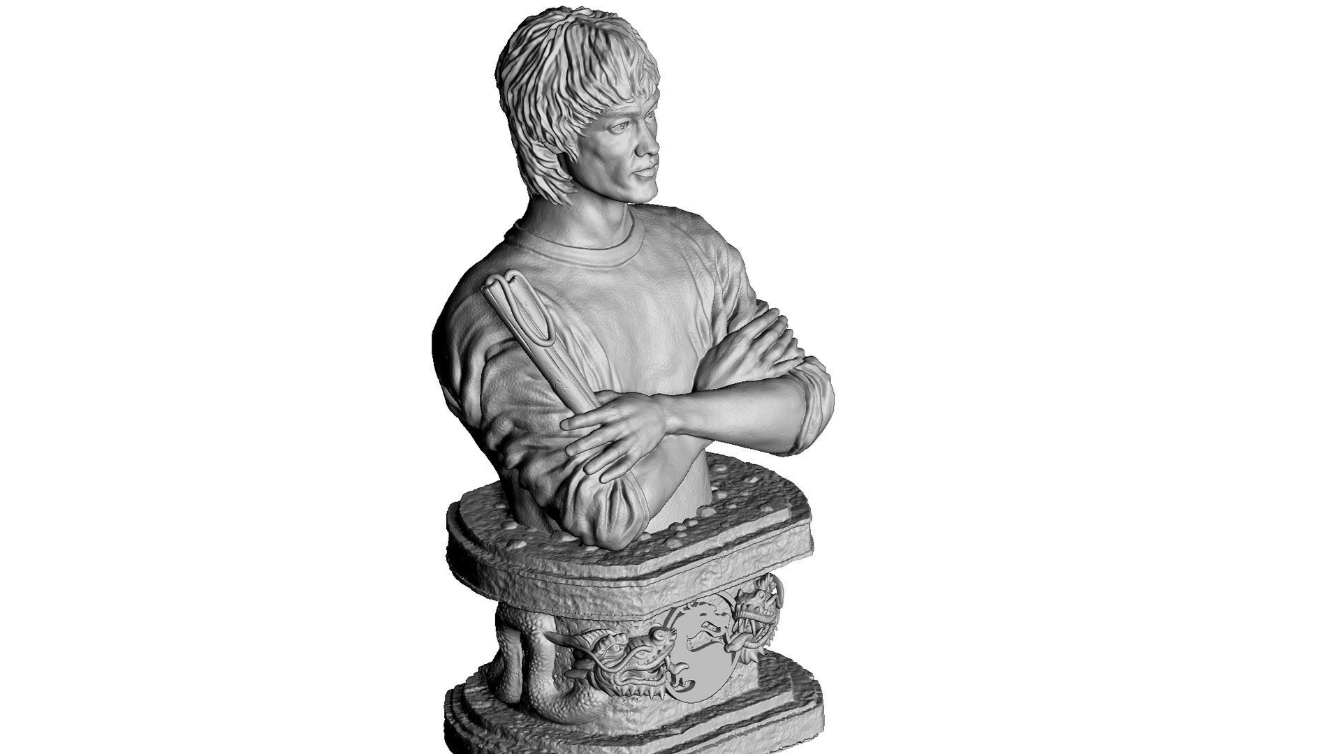 Bruce Lee Bust for 3D printing STL 3D print model_1