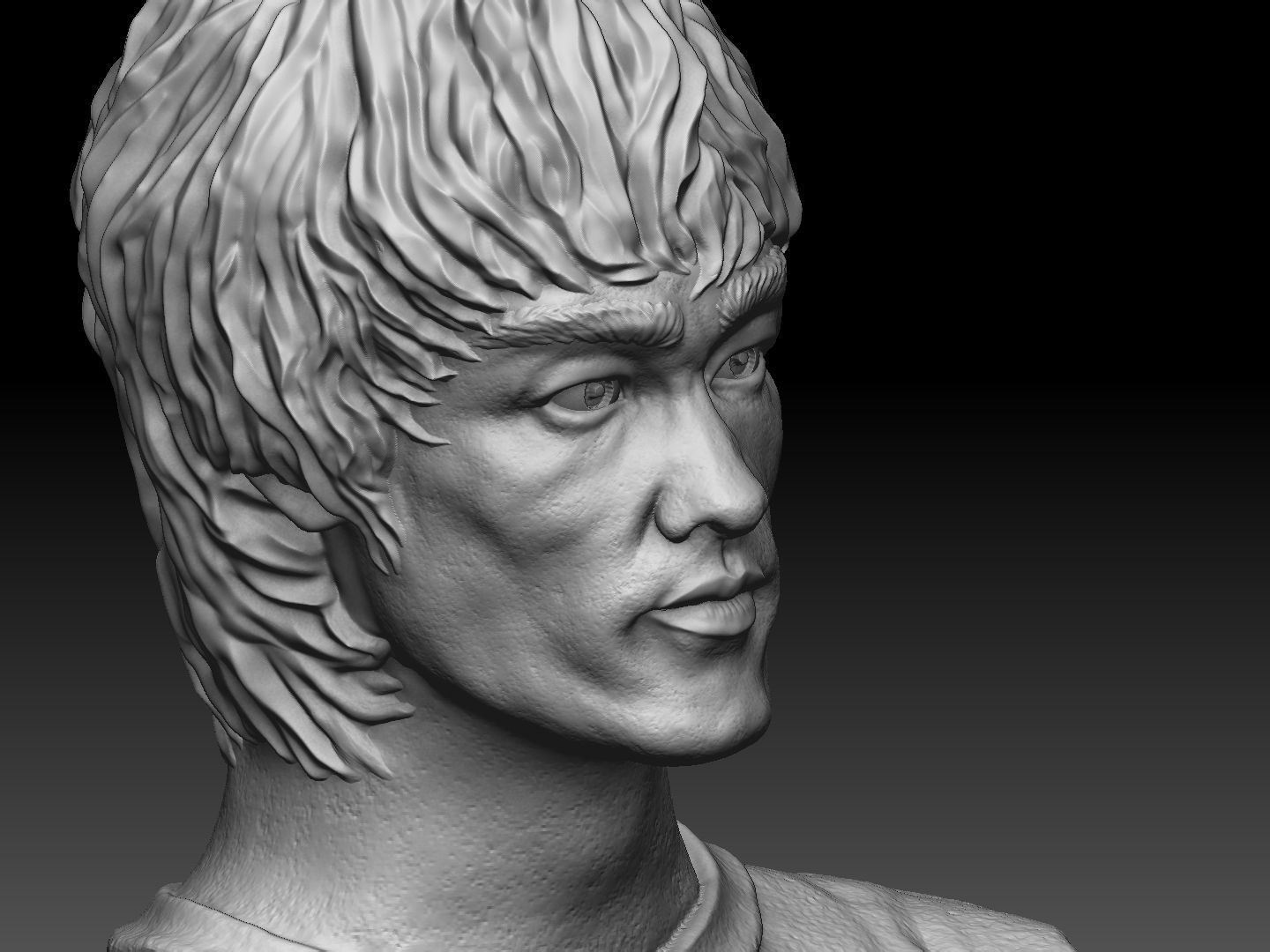 Bruce Lee Bust for 3D printing STL 3D print model_33