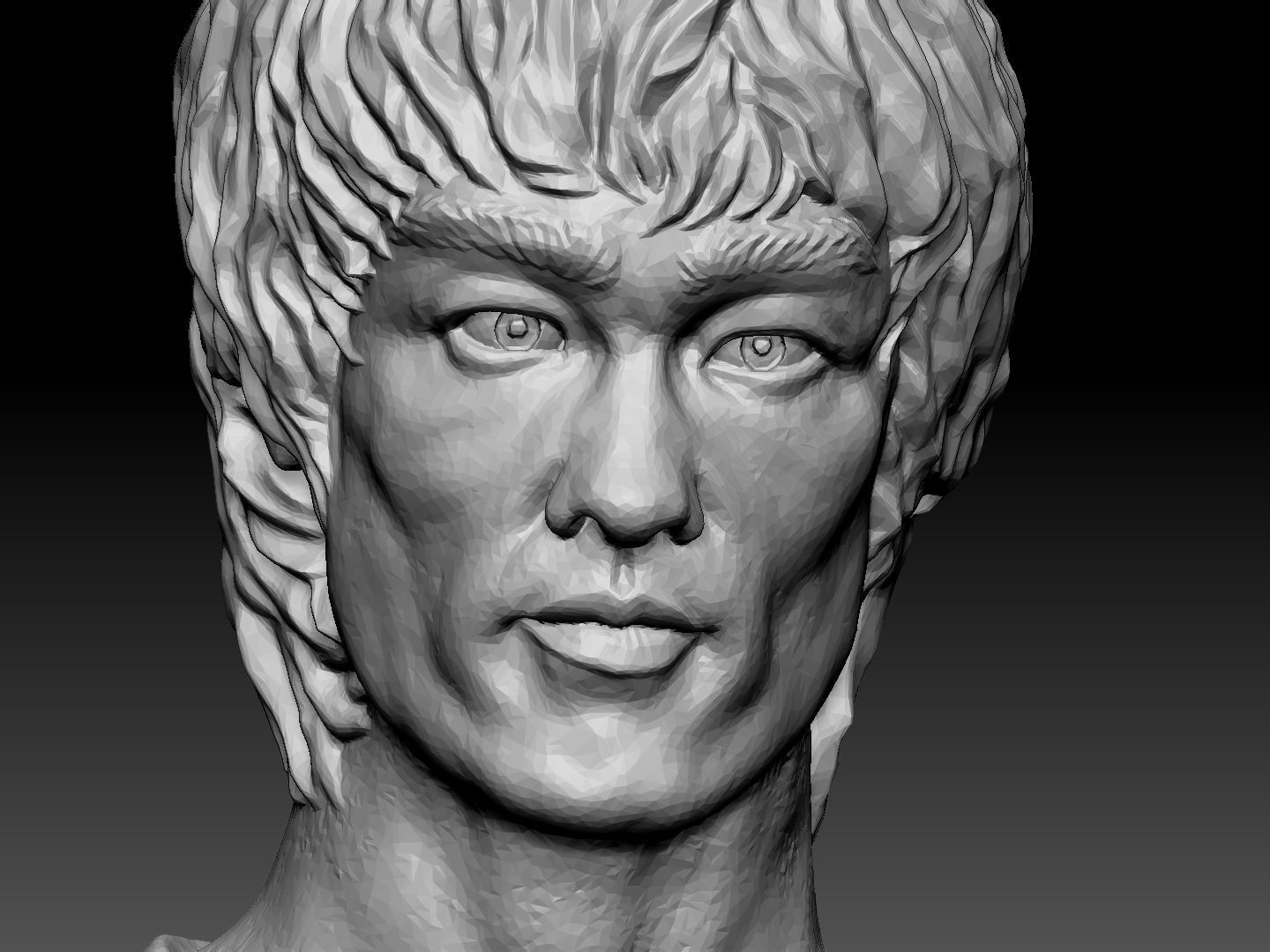 Bruce Lee Bust for 3D printing STL 3D print model_31