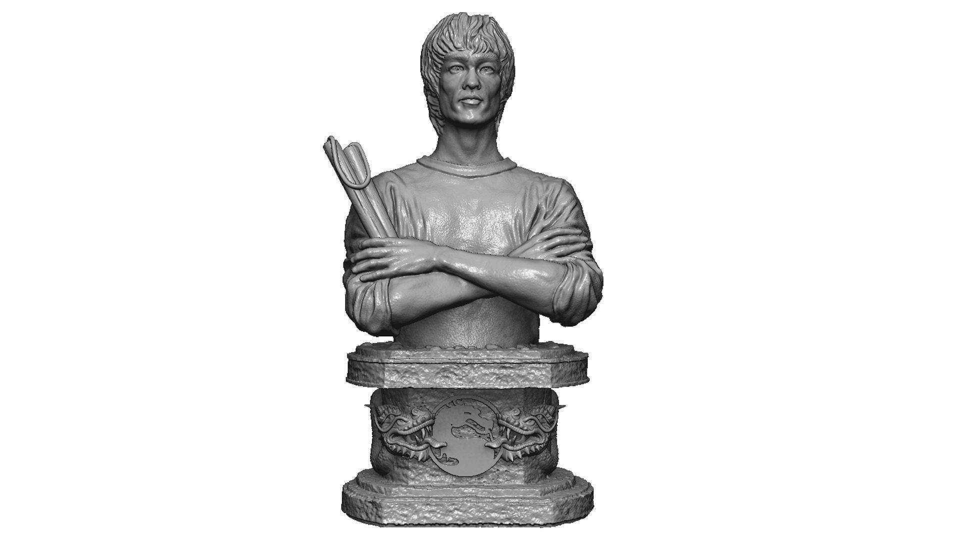Bruce Lee Bust for 3D printing STL 3D print model_14