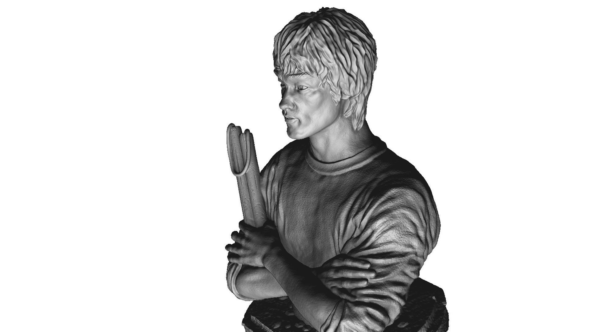 Bruce Lee Bust for 3D printing STL 3D print model_5