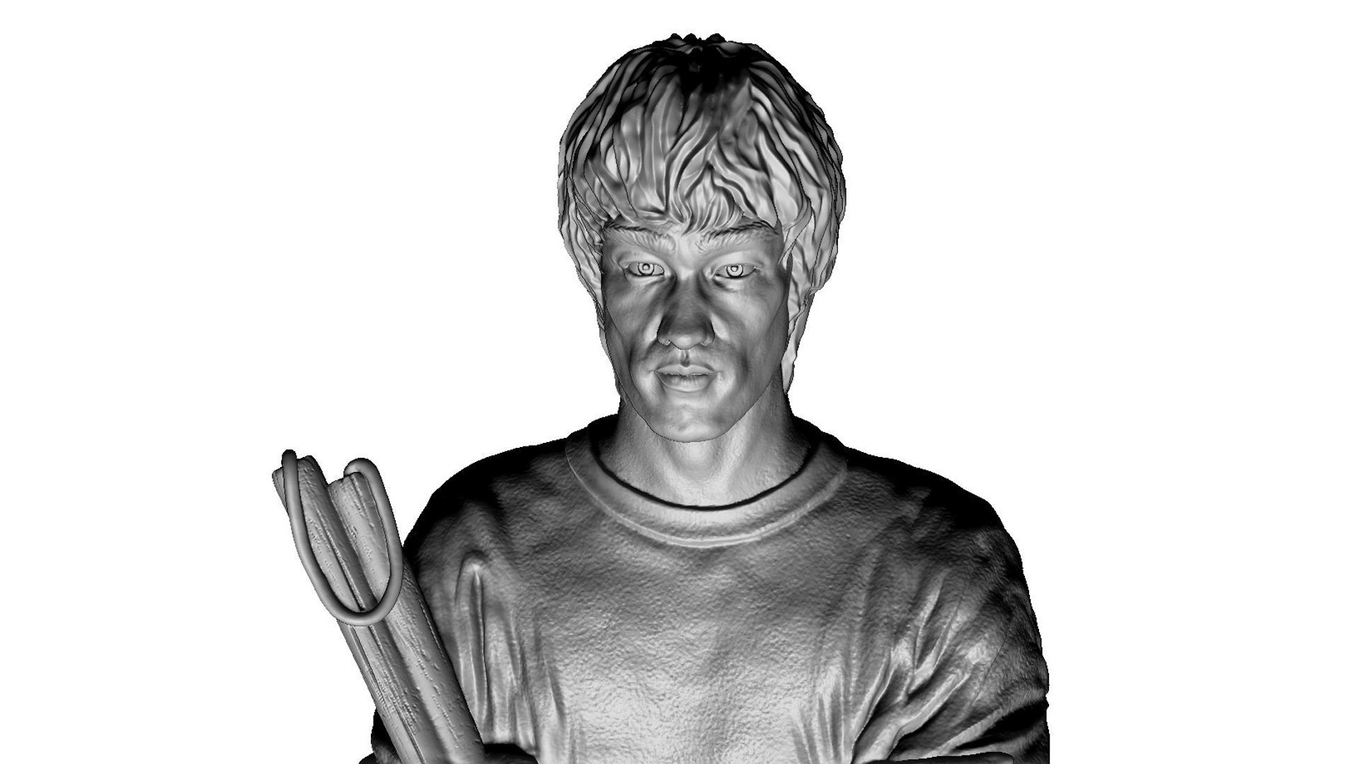Bruce Lee Bust for 3D printing STL 3D print model_6