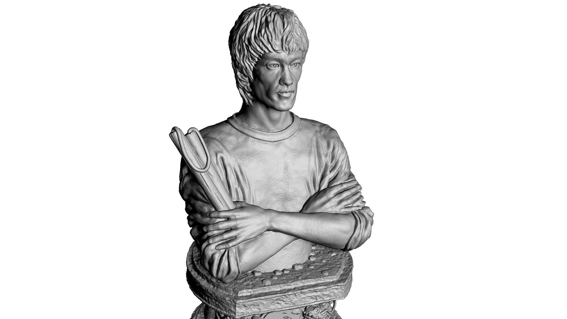 Bruce Lee Bust for 3D printing STL 3D print model_4