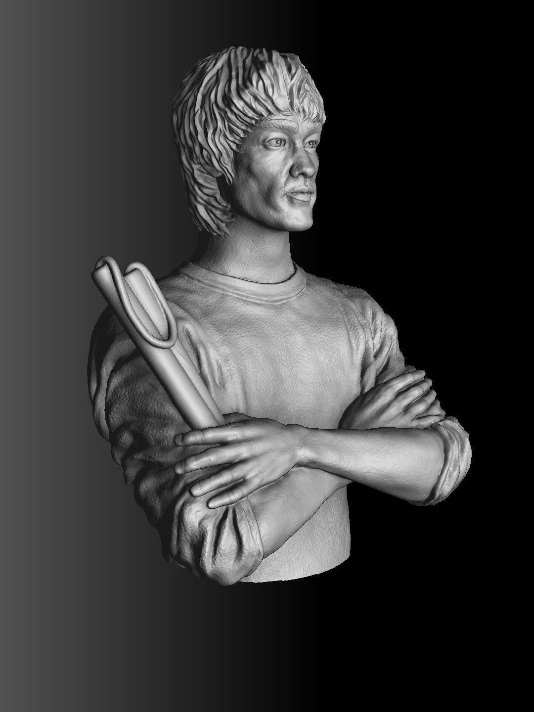 Bruce Lee Bust for 3D printing STL 3D print model_23