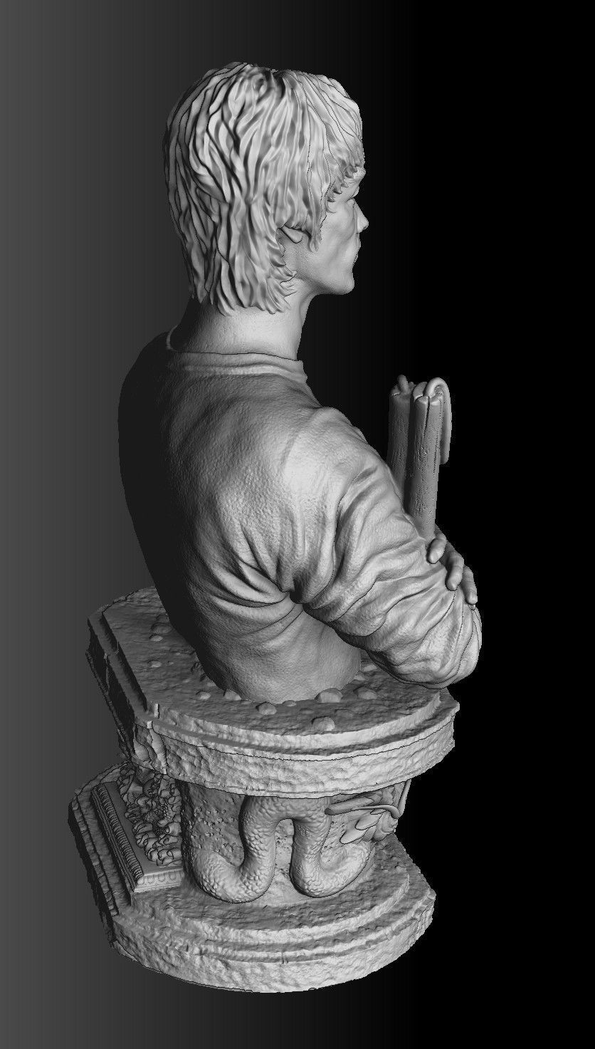 Bruce Lee Bust for 3D printing STL 3D print model_29