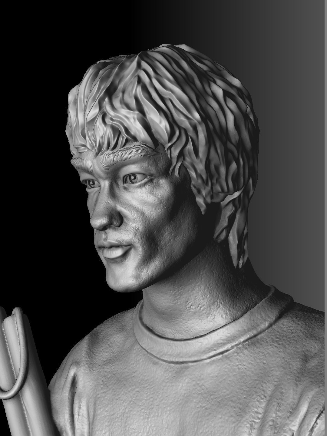 Bruce Lee Bust for 3D printing STL 3D print model_10