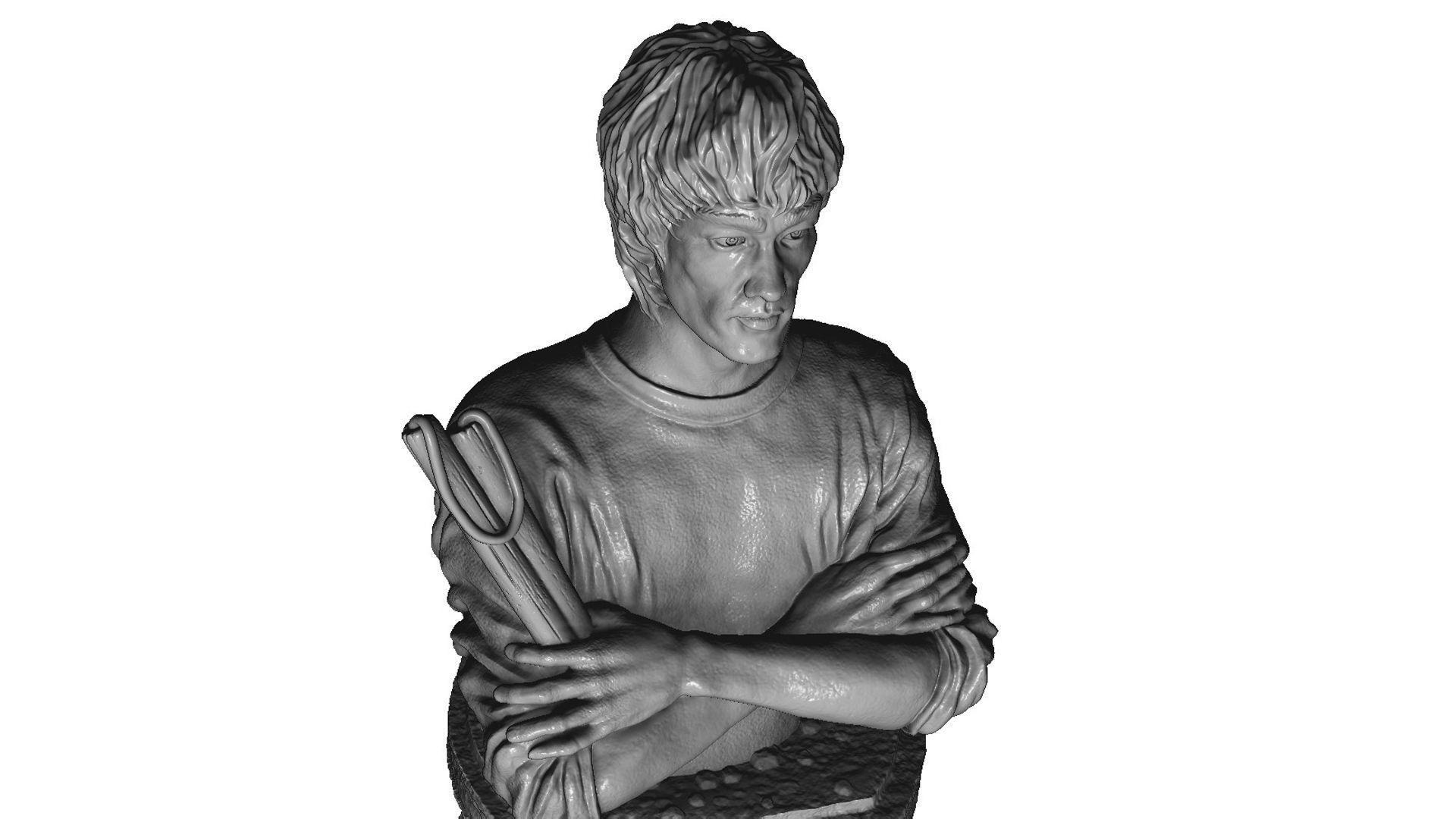 Bruce Lee Bust for 3D printing STL 3D print model_11