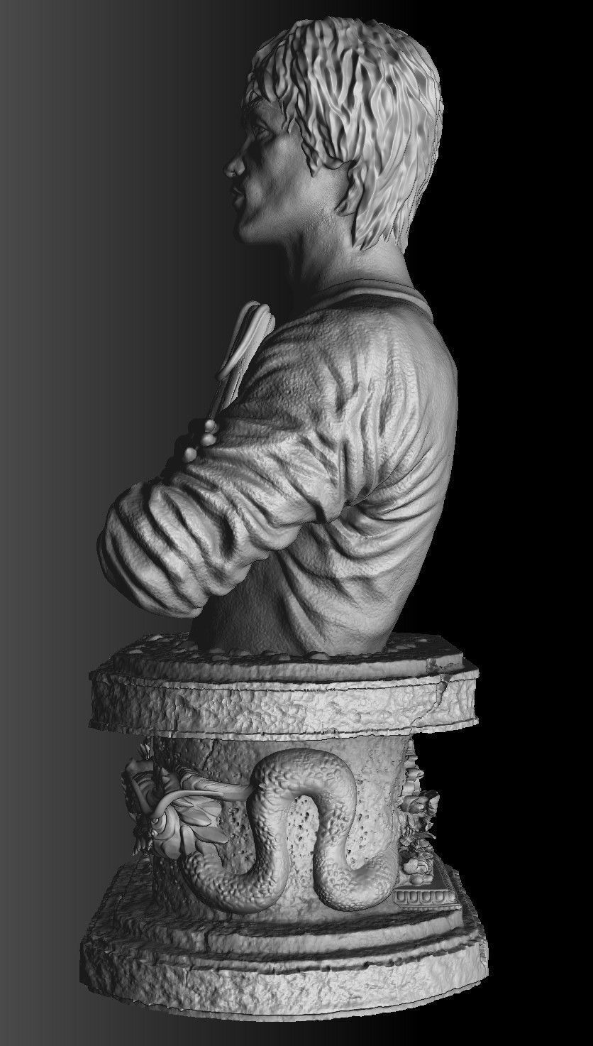Bruce Lee Bust for 3D printing STL 3D print model_28