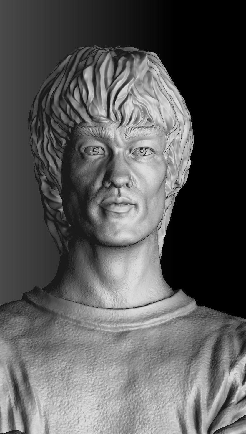 Bruce Lee Bust for 3D printing STL 3D print model_34