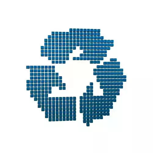 Recycle Symbols Cube Style v1 010 Low-poly 3D model