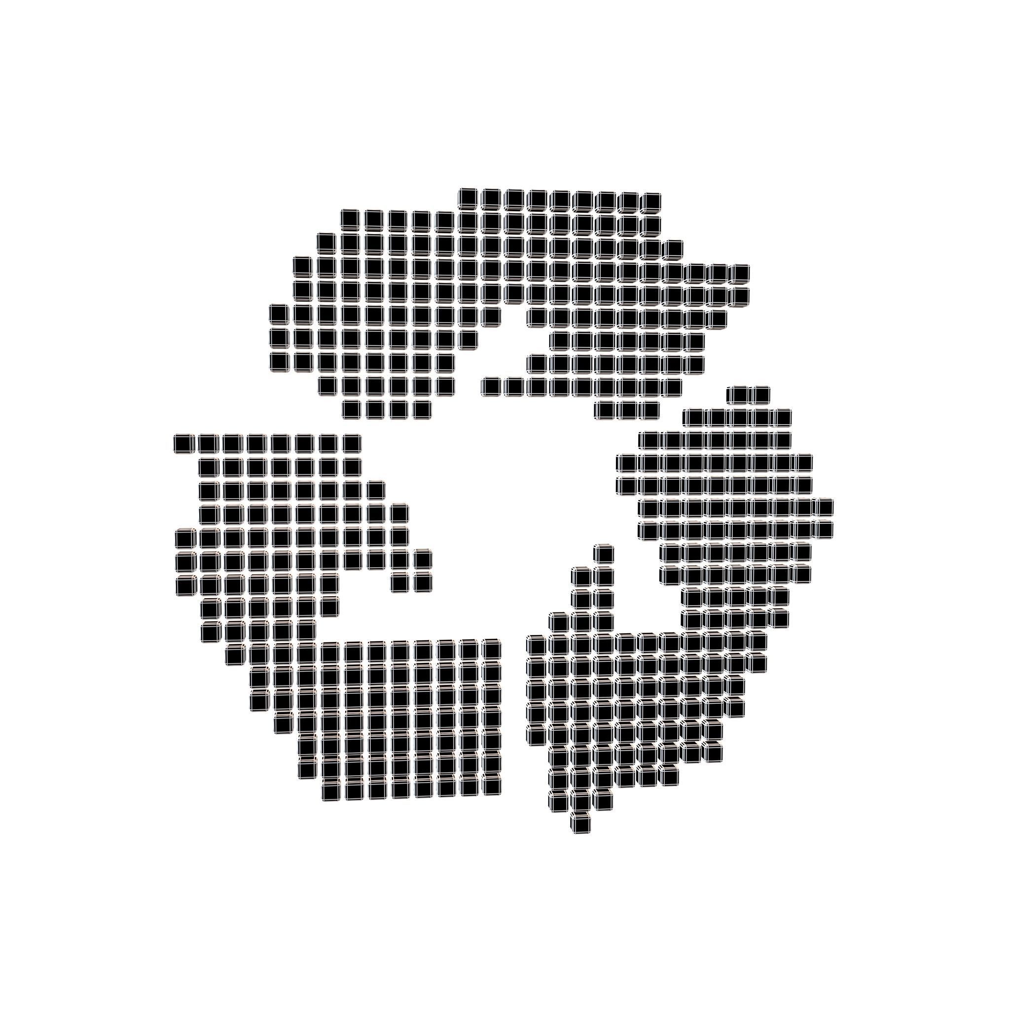 Recycle Symbols Cube Style v1 011 Low-poly 3D model_4