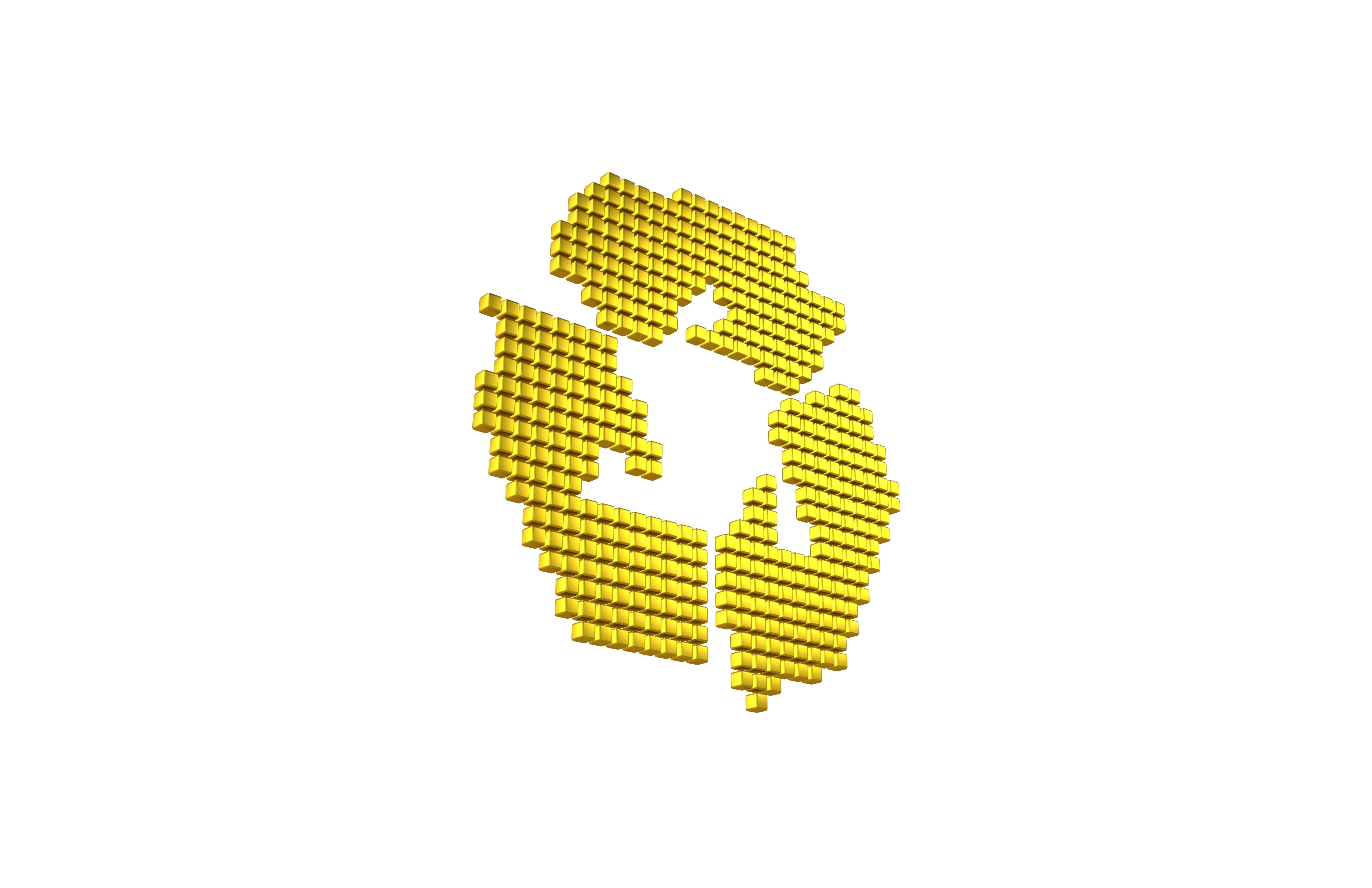 Recycle Symbols Cube Style v1 011 Low-poly 3D model_3