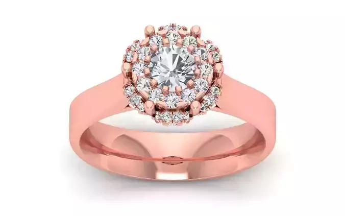  Engagement Wedding Solitaire  Ring 3D print model