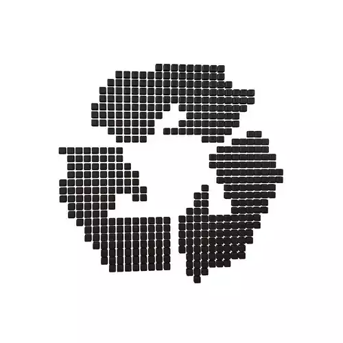 Recycle Symbols Cube Style v1 012 Low-poly 3D model