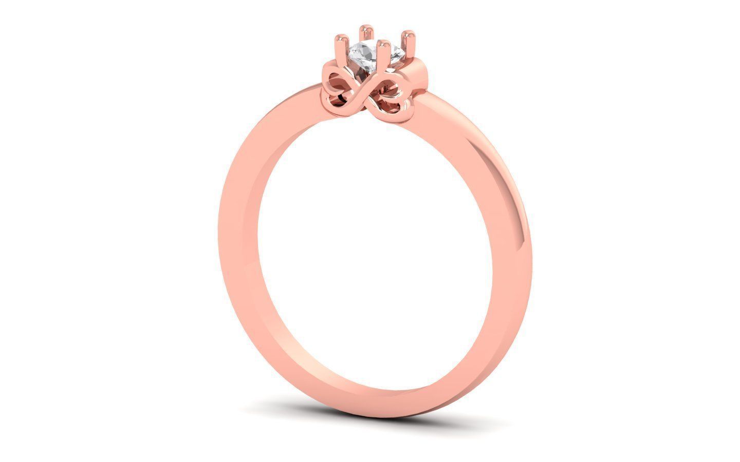  Engagement Wedding Solitaire Band Ring 3D print model_1