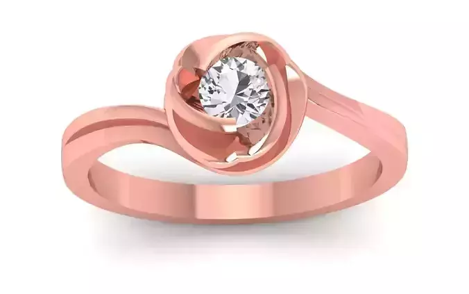  Engagement Wedding Solitaire Bypass Ring 3D print model
