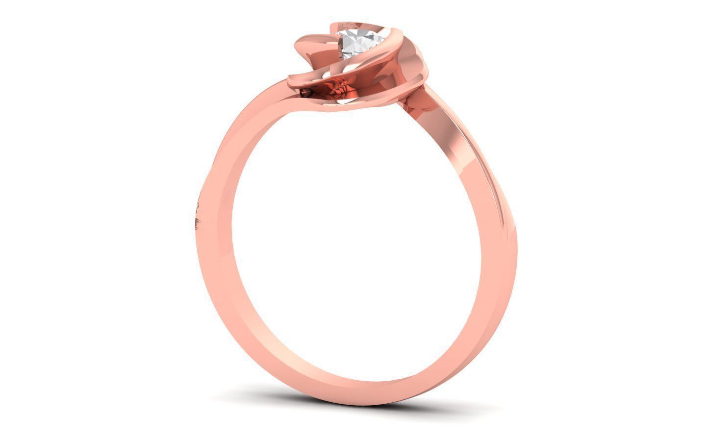  Engagement Wedding Solitaire Bypass Ring 3D print model_1